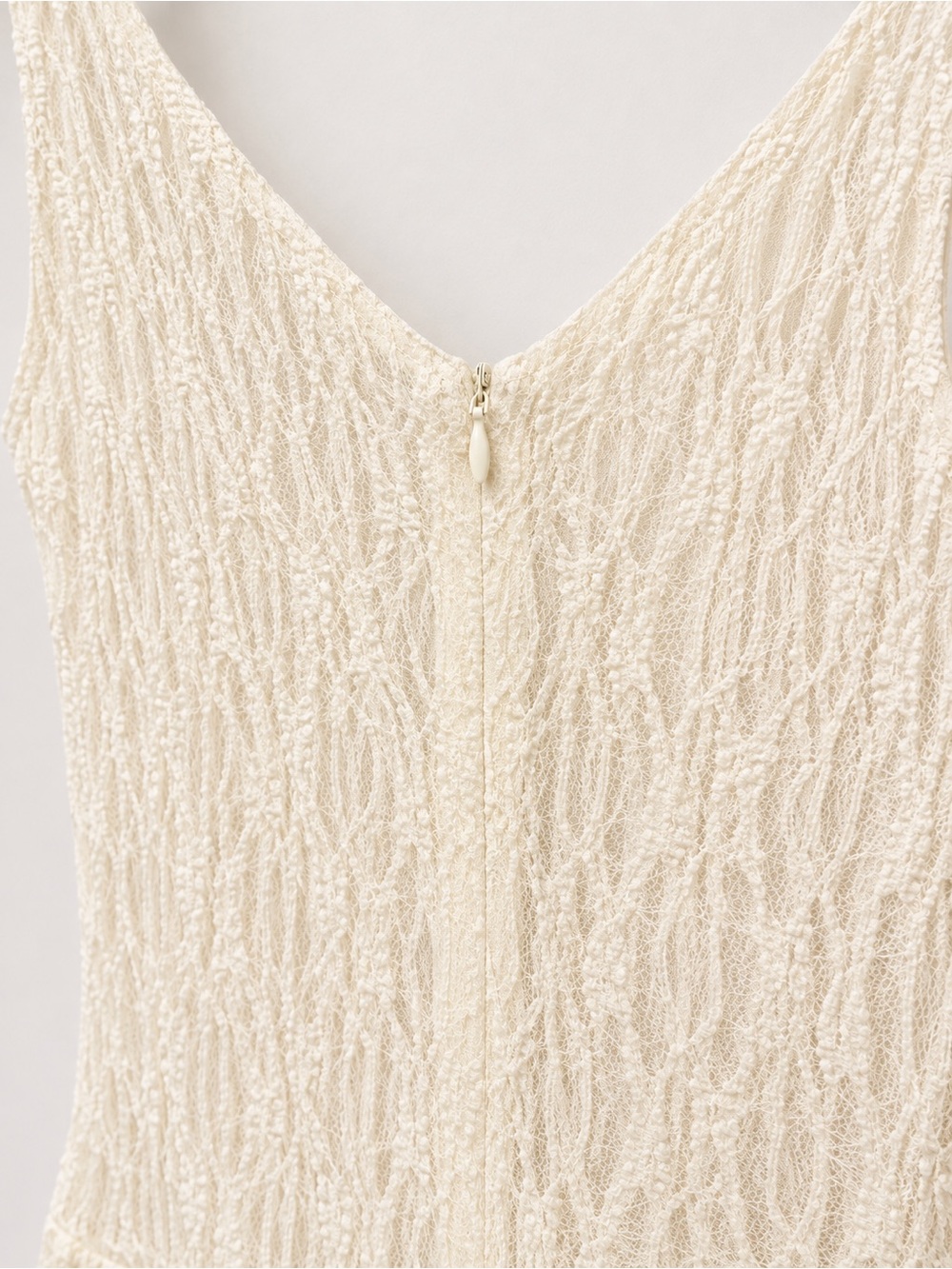 Sleeveless Cream Lace Maxi Dress with Boat Neck - Picture 6 of 6
